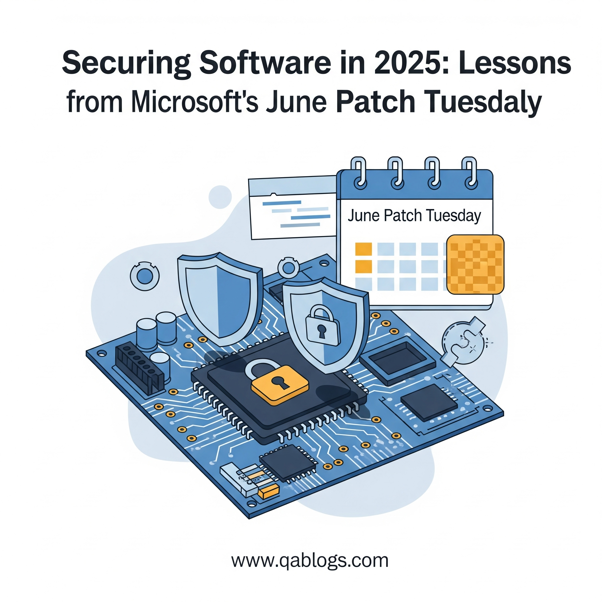 Illustration for securing software in 2025, related to Microsoft's Patch Tuesday